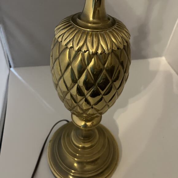EX LARGE PINEAPPLE LAMP 1970 BRASS BRONZE MID CENTURY REGENCY HOLLYWOOD 2 Avail - Picture 8 of 16